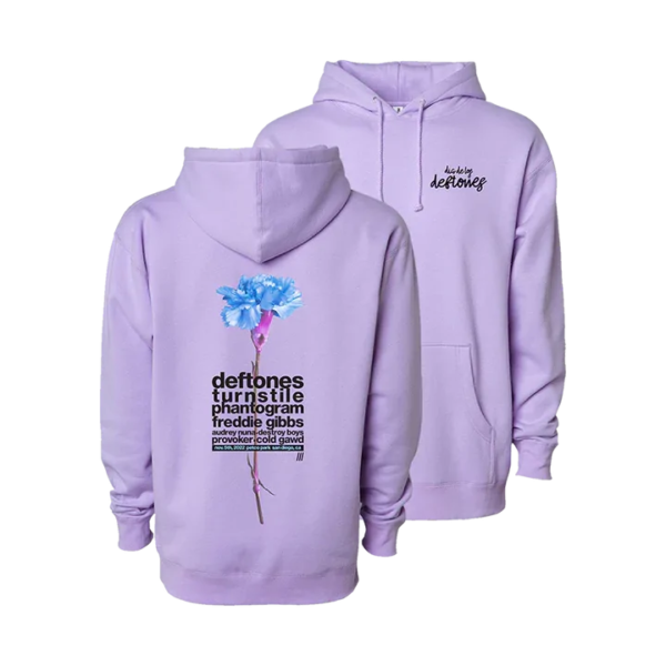 Lavender Carnation Script Hoodie